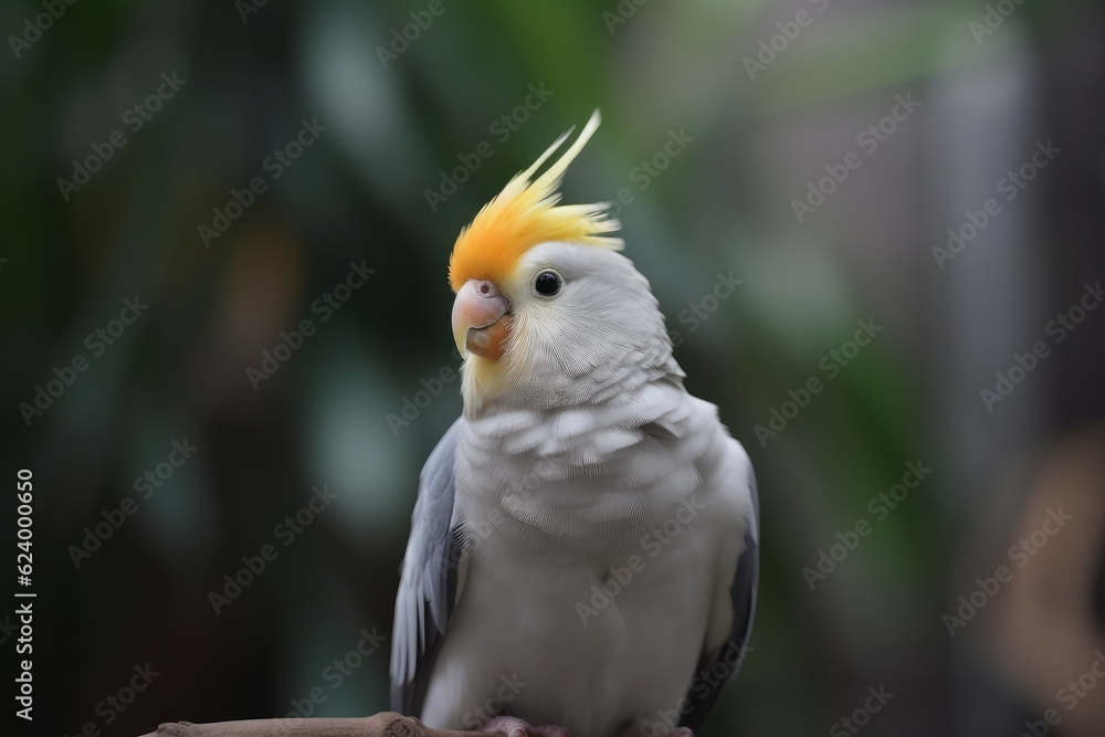 Cockatiel bird sitting. Generate Ai Cockatiel bird sitting. Generate Ai