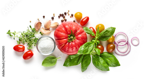 composition of fresh tomato and spices