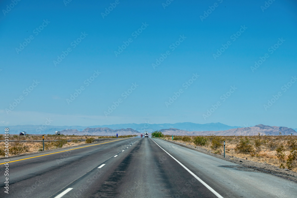 Road in an arid landscape in the USA