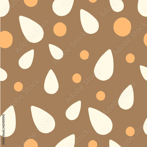 seamless pattern brown background of leaf and circle 