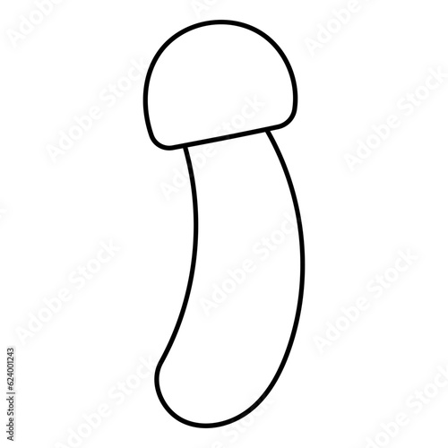 mushroom autumn black white line doodle element