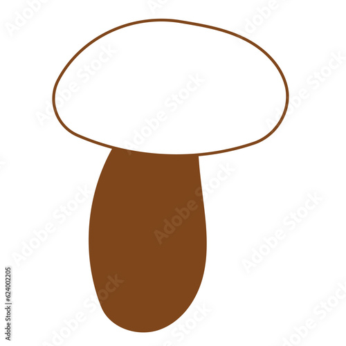 mushroom autumn forest colored line doodle element