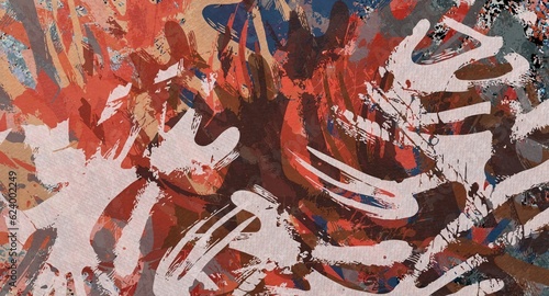 Obraz na płótnie Abstract Grunge Background Graphic Watercolor Stylization on Textured Canvas of Chaetic Strokes of Paint Spots w salonie