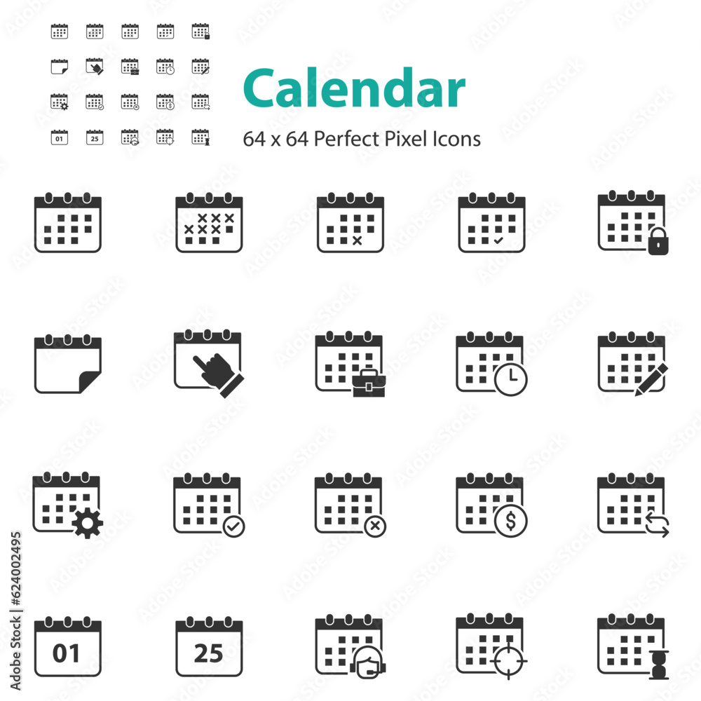 set of calendar icons, schedule, appointment, event set of calendar icons, schedule, appointment, event
