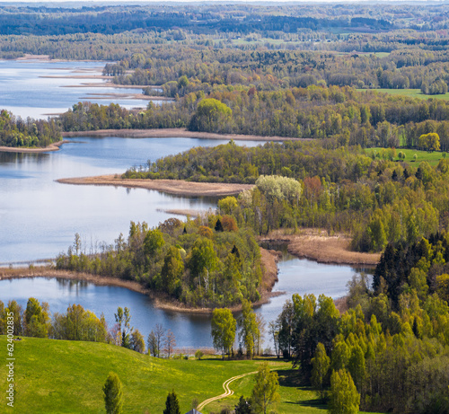 Landscape Latvia, Lake Sivers in the countryside of Latgale. 