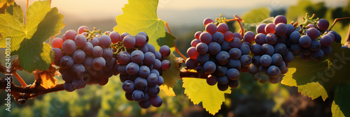 Delicious and Refreshing Grapes on Grapevines, AI generated