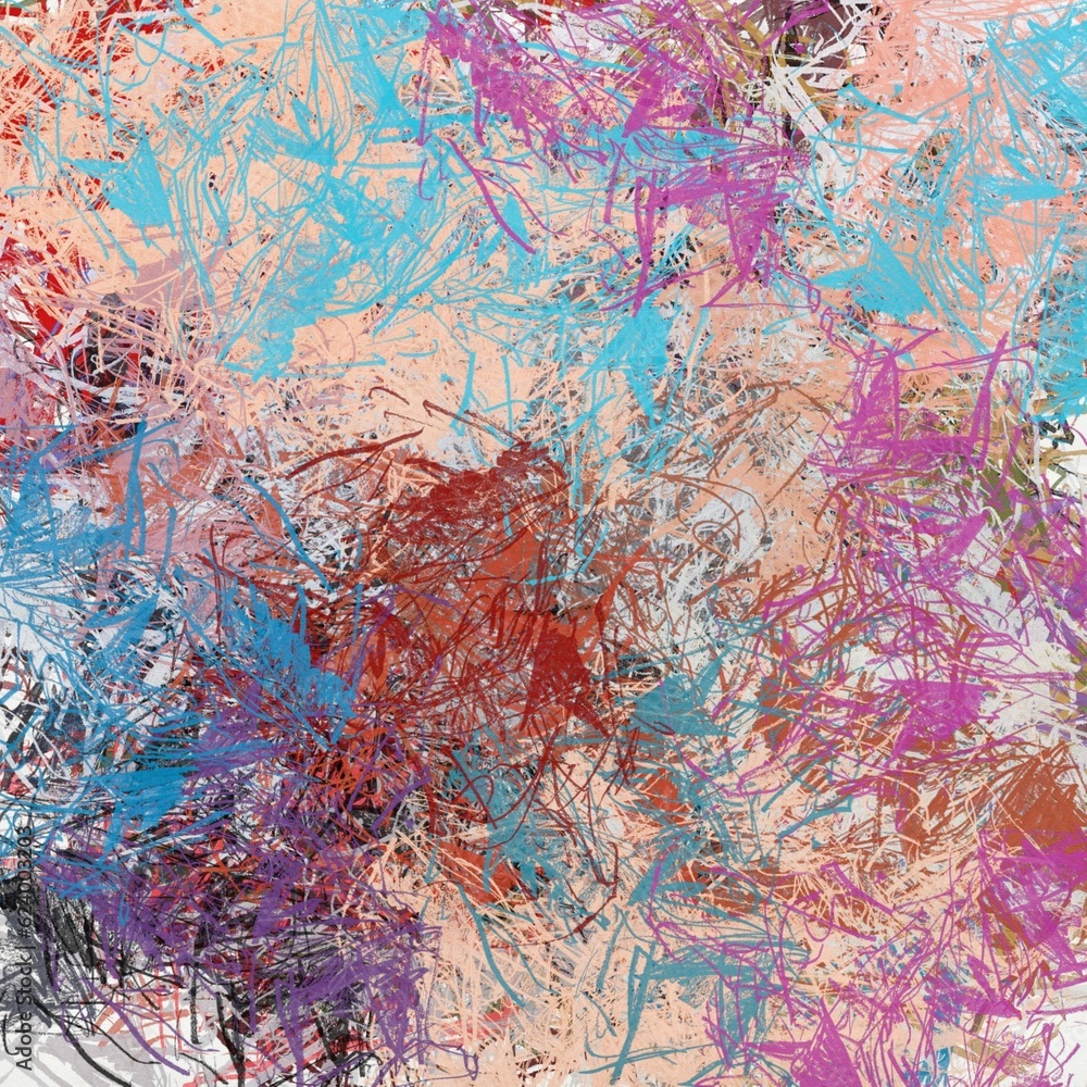 Abstract raster grunge background with blurred wavy smears of paint