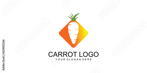 Simple carrot logo design with unique concept| organic food| premium vector