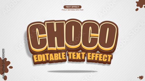 Chocolate 3D Style Text Effect for Headline and Poster. With brown color text and white background