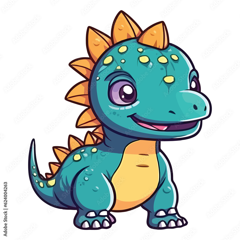 Cute Nodosaurus Dinosaur 2d Illustration Cute Nodosaurus Dinosaur 2d Illustration