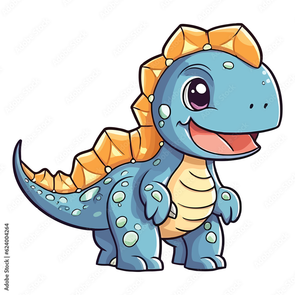 Fototapeta premium Cute Nodosaurus Dinosaur 2d Illustration