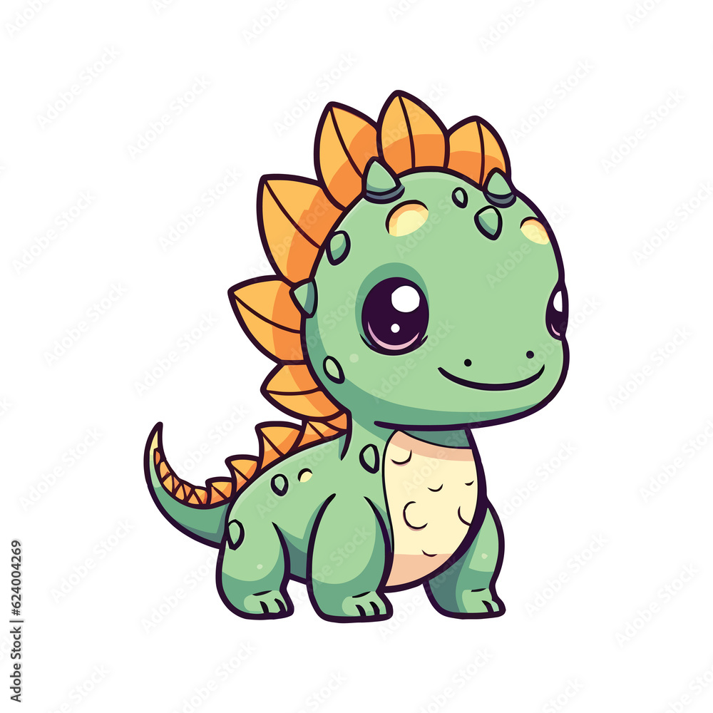 Fototapeta premium Cute Nodosaurus Dinosaur 2d Illustration