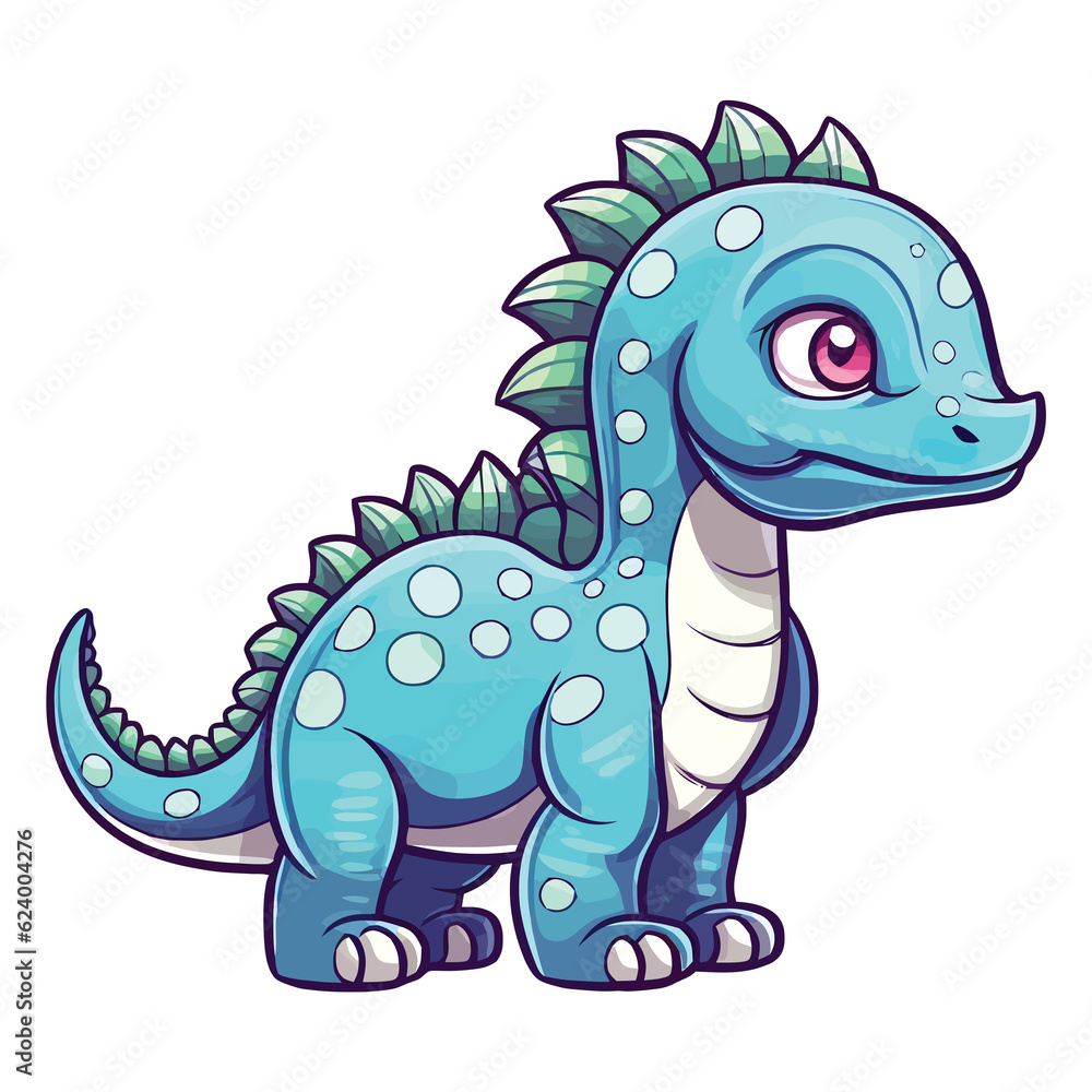 Fototapeta premium Cute Nodosaurus Dinosaur 2d Illustration