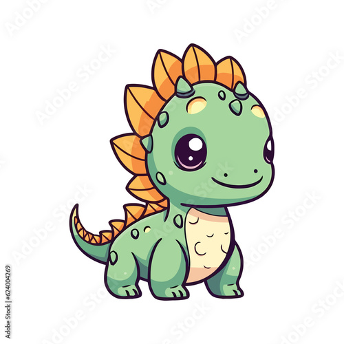 Cute Nodosaurus Dinosaur 2d Illustration © pisan