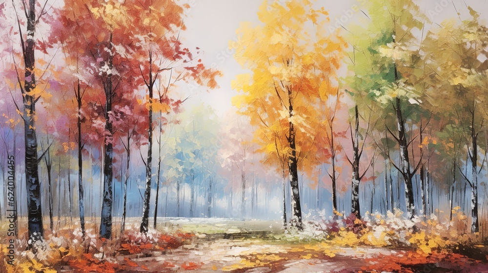 Beautiful Autumn cartoon landscape illustrations,AI generated. Beautiful Autumn cartoon landscape illustrations,AI generated.