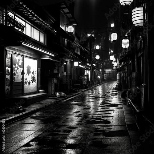 Asian town in night