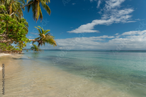Small beach in the Caribbean  Zapatilla key  Bocas del Toro  Panama  Central America - stock photo