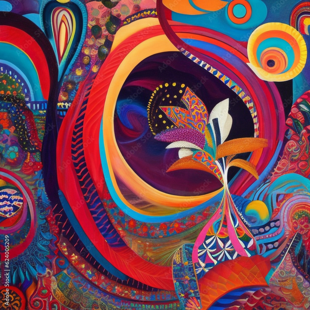 surreal abstract painting wallpaper, generative ai.