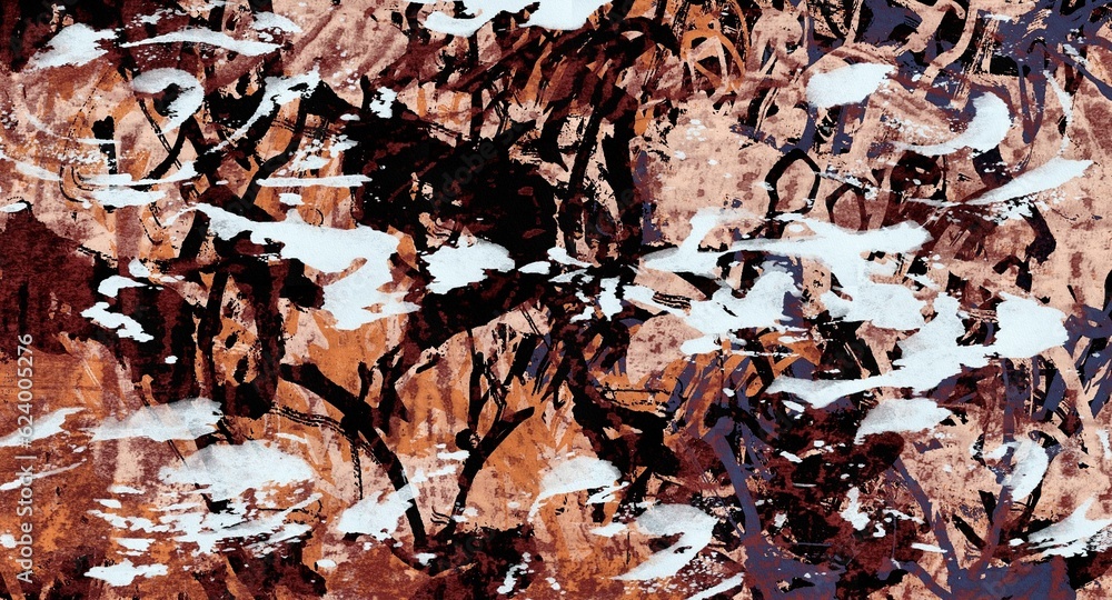 Abstract raster grunge background with blurred wavy smears of paint