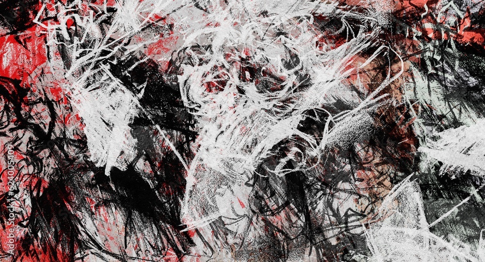 Abstract raster grunge background with blurred wavy smears of paint