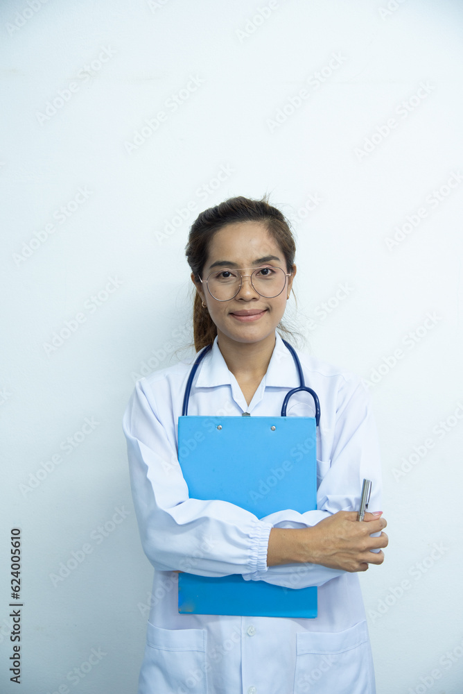 Smart medicine doctor in uniform on white background in the hospital. Smart medicine doctor in uniform on white background in the hospital.