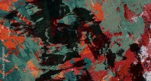 Obraz na płótnie Abstract raster grunge background with blurred wavy smears of paint w salonie