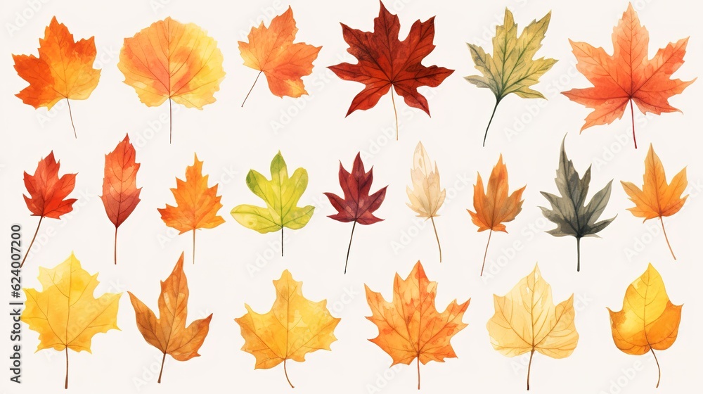 Fototapeta premium Beautiful Autumn cartoon landscape illustrations,AI generated. 