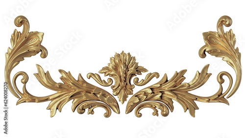 golden frame with ornament, classic and luxury 