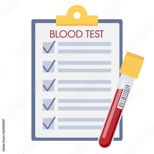 Medical blood test in flat style