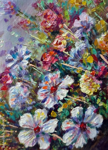 oil painting Bright colors Abstract art   flower  natural beauty