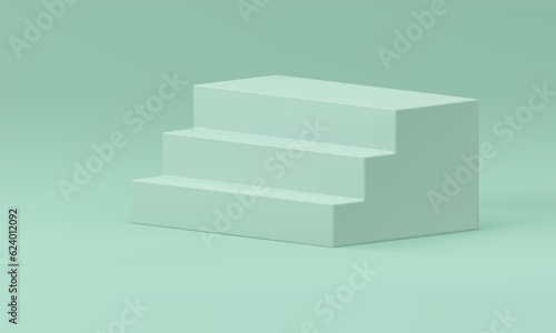 3d staircase steps podium climbing geometric structure stage award arena realistic vector
