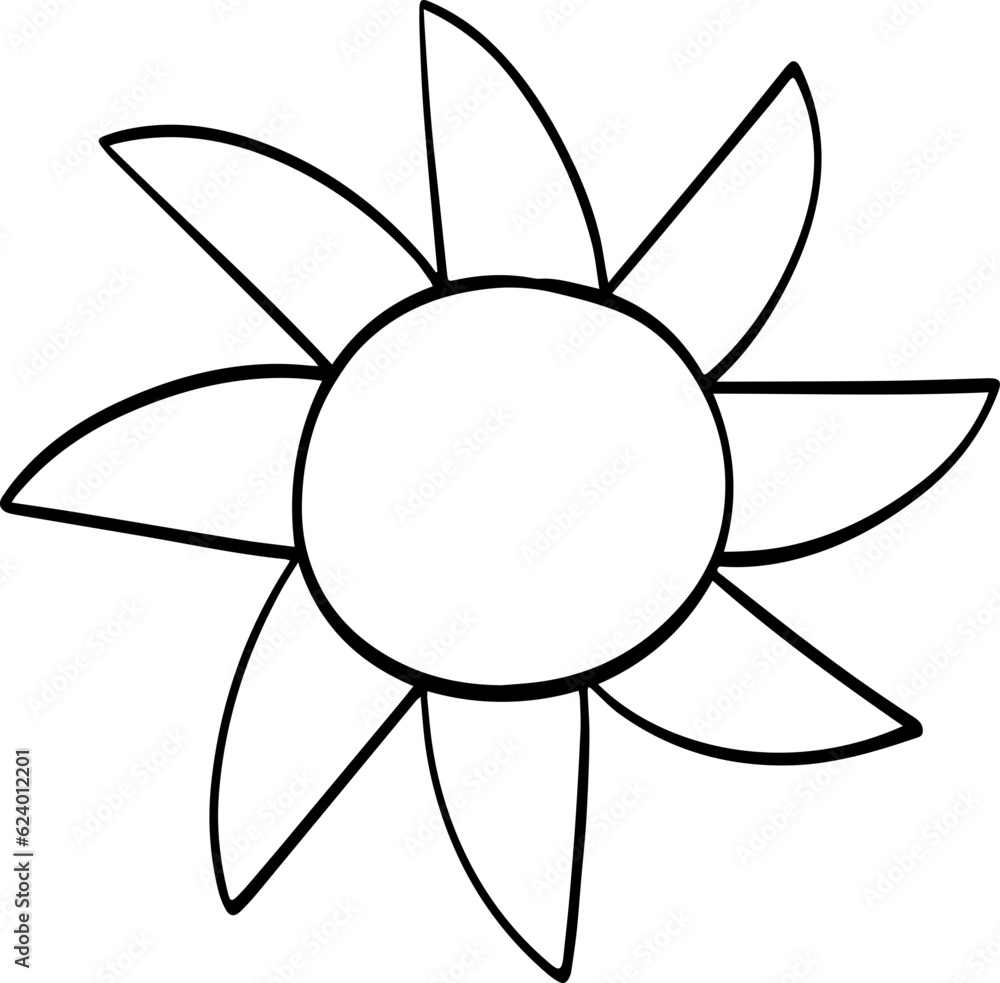 hand drawn abstract sun illustration isolated on white background. hand drawn abstract sun illustration isolated on white background.