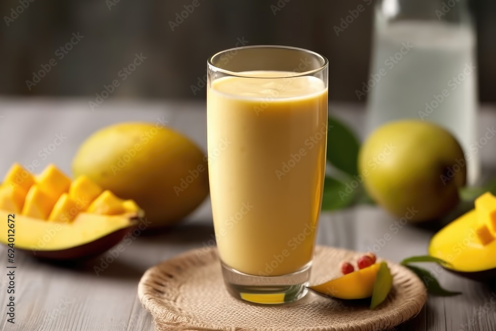 Refreshing mango smoothie, AI Generative