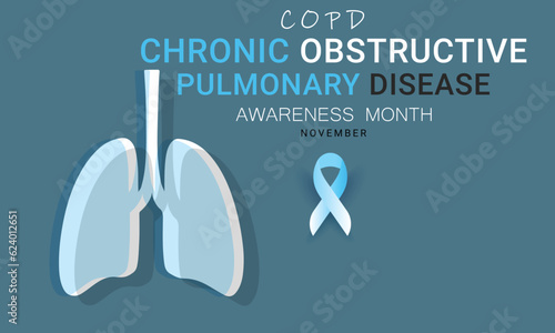 National COPD Awareness month. background, banner, card, poster, template. Vector illustration.