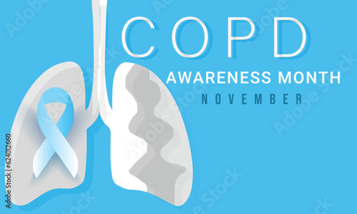 National COPD Awareness month. background, banner, card, poster, template. Vector illustration.