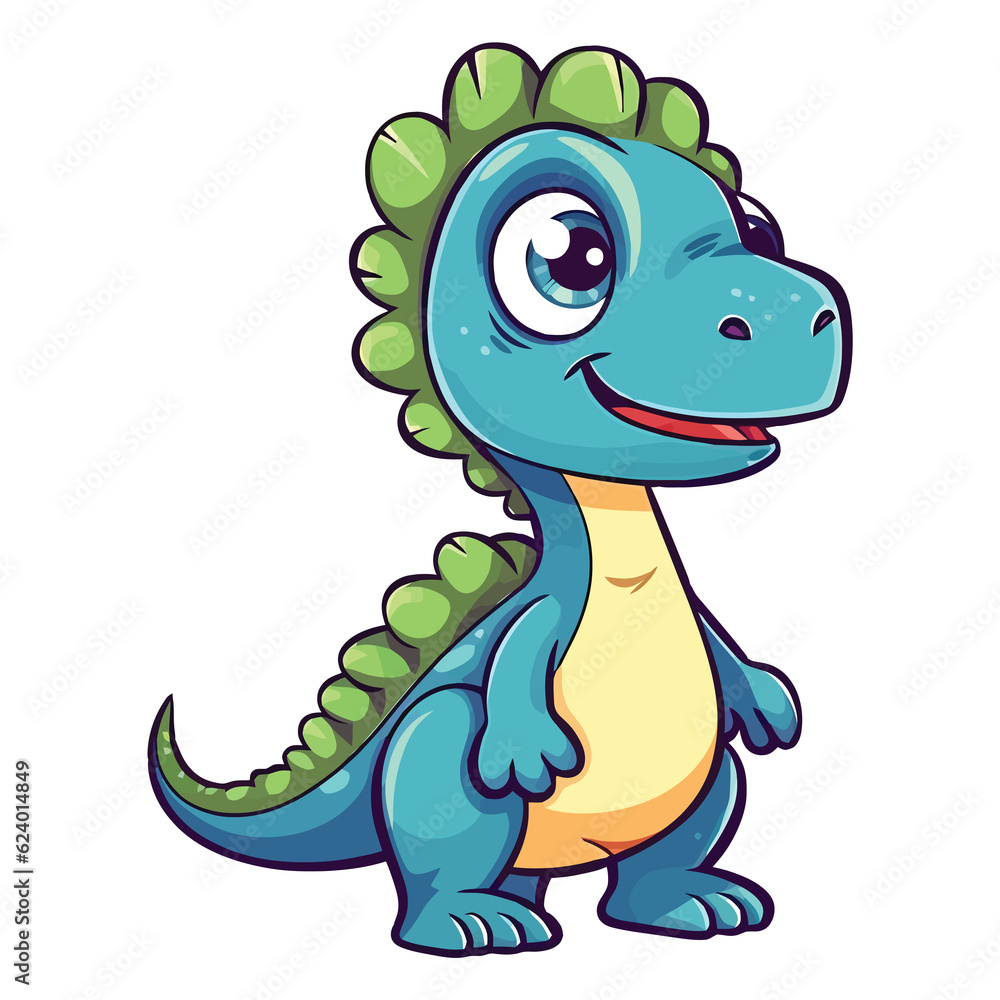 Fototapeta premium Cute Ouranosaurus Dinosaur Illustration