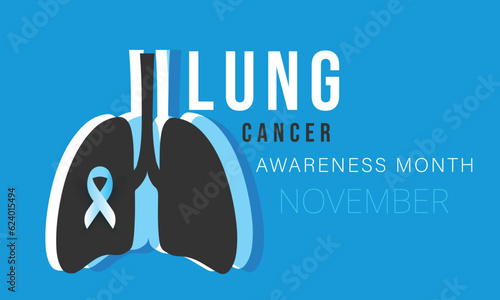 November is Lung cancer awareness month. background, banner, card, poster, template. Vector illustration.