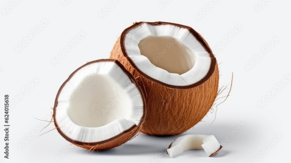 coconuts with white background top view Created With Generative AI Technology coconuts with white background top view Created With Generative AI Technology
