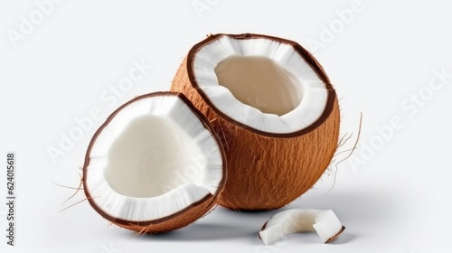 coconuts with white background top view Created With Generative AI Technology 