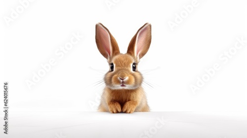 easter rabbit with simple white background top view Created With Generative AI Technology   © george