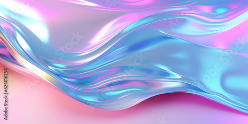 abstract background with iridescent foil waves