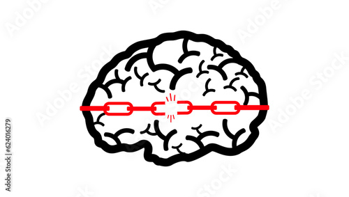 mental health or depression, the chain around the brain breaks