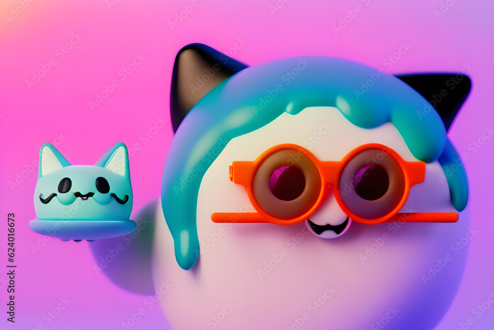 happy cat in a glass. Generative AI happy cat in a glass. Generative AI