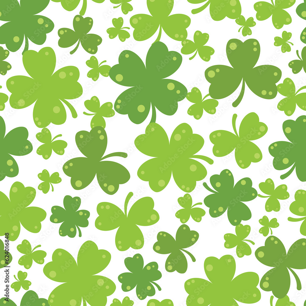 Cute Simple Clover Leaf Seamless Pattern Design