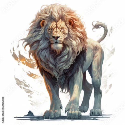 Lion digital vector illustration for t shirt design, banner, poster etc. Generative Ai photo