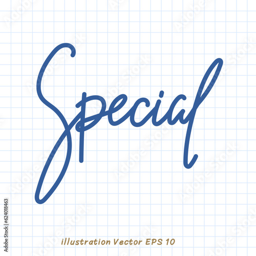Special handwriting on checkered paper,Flat Modern design ,Vector illustration EPS 10