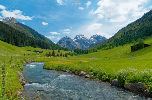 Foto Alpenlandschaft bei Davos (Sertigtal)