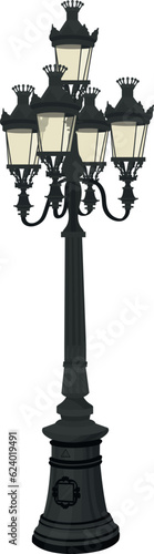 Black street lamp post located in Europe