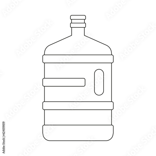 A large clean water bottle with a stopper and handle on the side of the bottle on a white background.