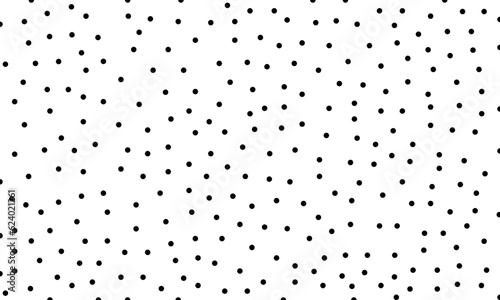 Black random dots on white background. Polka dot seamless pattern background. Vintage texture.